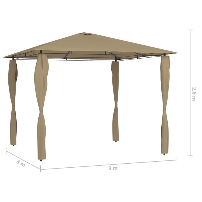 Gazebo con Montanti Rivestiti 3x3x2,6 m Talpa 160 g/m² 313606