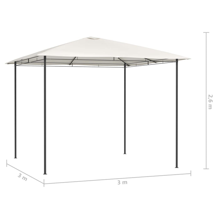 Gazebo 3x3x2,6 m Crema 160 g/m² cod mxl 66036