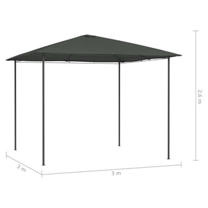 Gazebo 3x3x2,6 m Antracite 160 g/m² cod mxl 66045