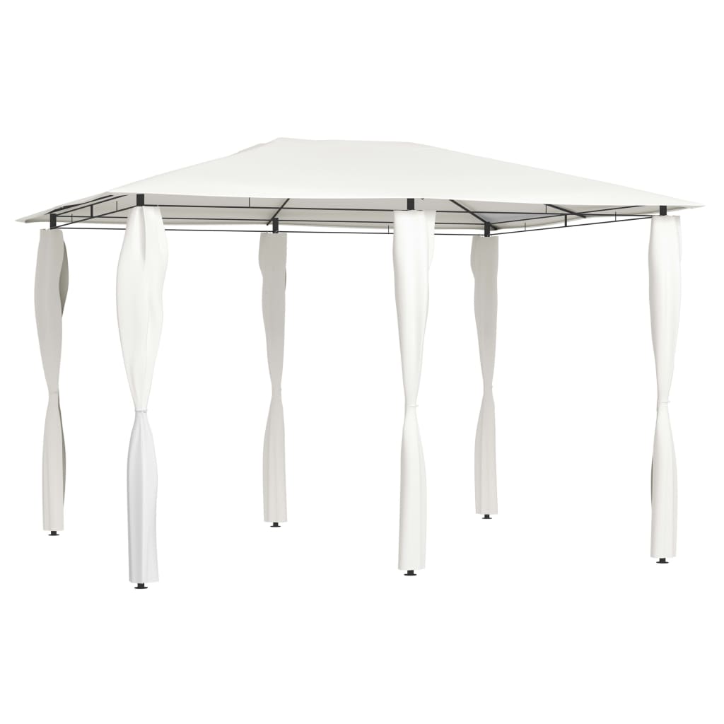 Gazebo con Montanti Rivestiti 3x4x2,6 m Crema 160 g/m² 313611