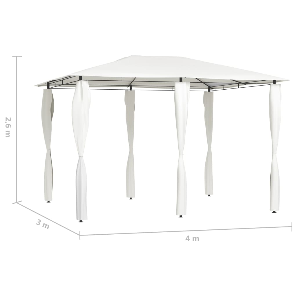 Gazebo con Montanti Rivestiti 3x4x2,6 m Crema 160 g/m² cod mxl 65917