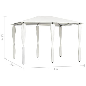 Gazebo con Montanti Rivestiti 3x4x2,6 m Crema 160 g/m² cod mxl 65917