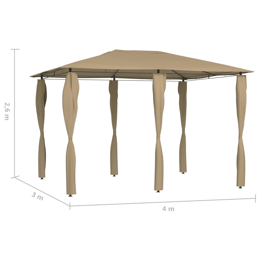 Gazebo con Montanti Rivestiti 3x4x2,6 m Talpa 160 g/m²