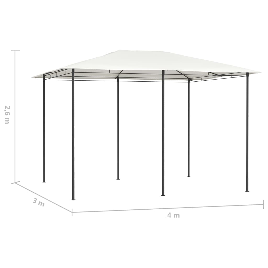 Gazebo 3x4x2,6 m Crema 160 g/m²