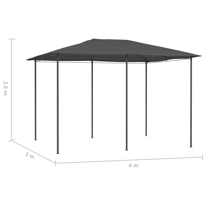 Gazebo 3x4x2,6 m Antracite 160 g/m²