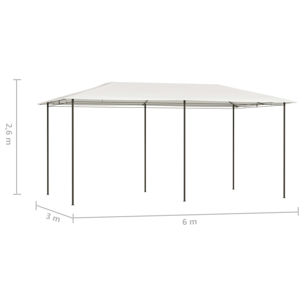 Gazebo 3x6x2,6 m Crema 160 g/m²