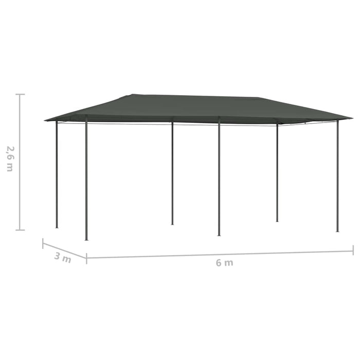 Gazebo 3x6x2,6 m Antracite 160 g/mq cod 9353