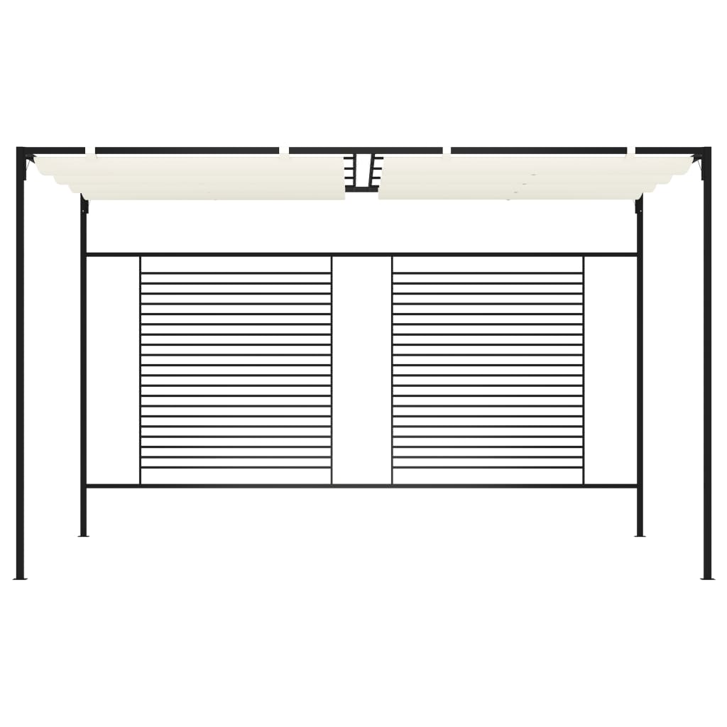 Gazebo con Tetto Retrattile 3x4x2,3 m Crema 180 g/m² 313623