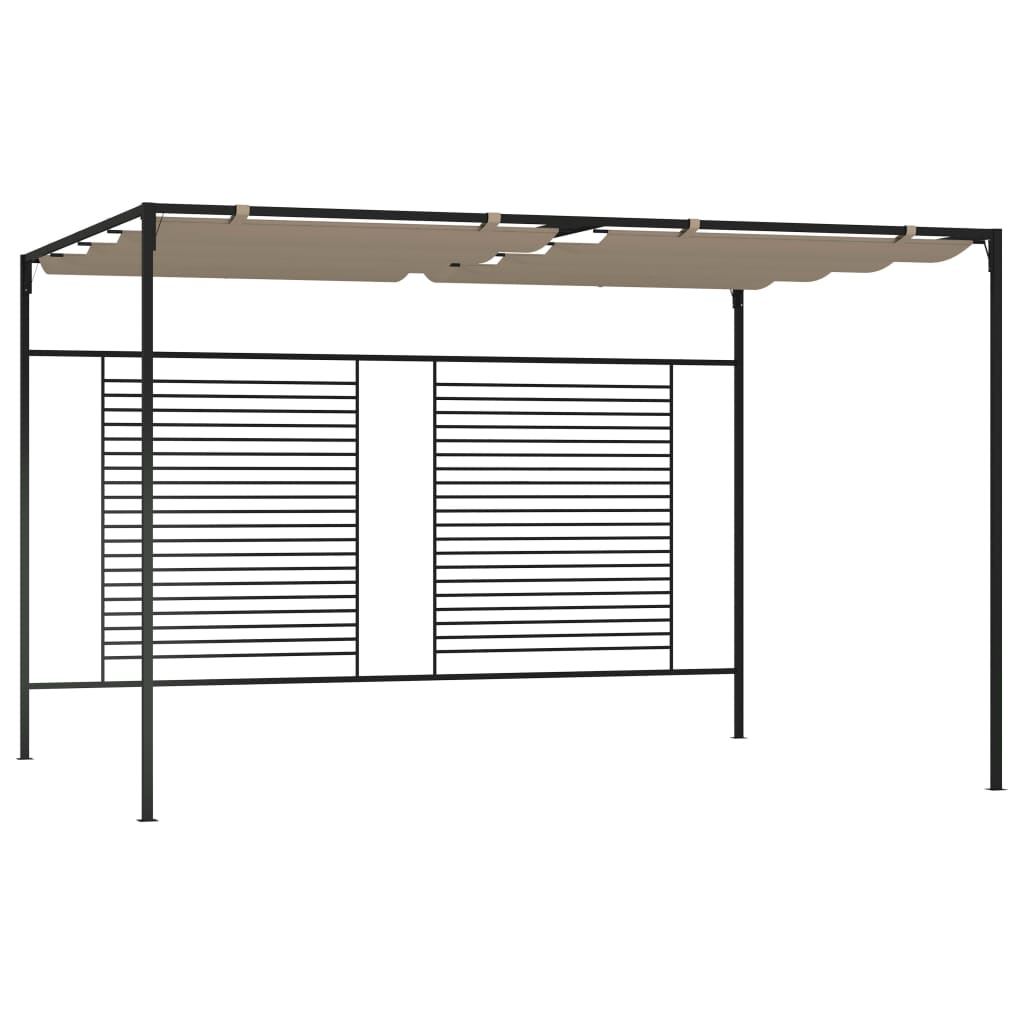 Gazebo con Tetto Retrattile 3x4x2,3 m Grigio Talpa 180 g/m² 313624