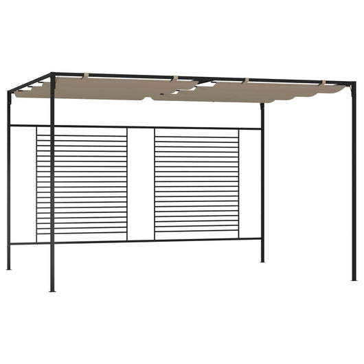 Gazebo con Tetto Retrattile 3x4x2,3 m Grigio Talpa 180 g/m² 313624