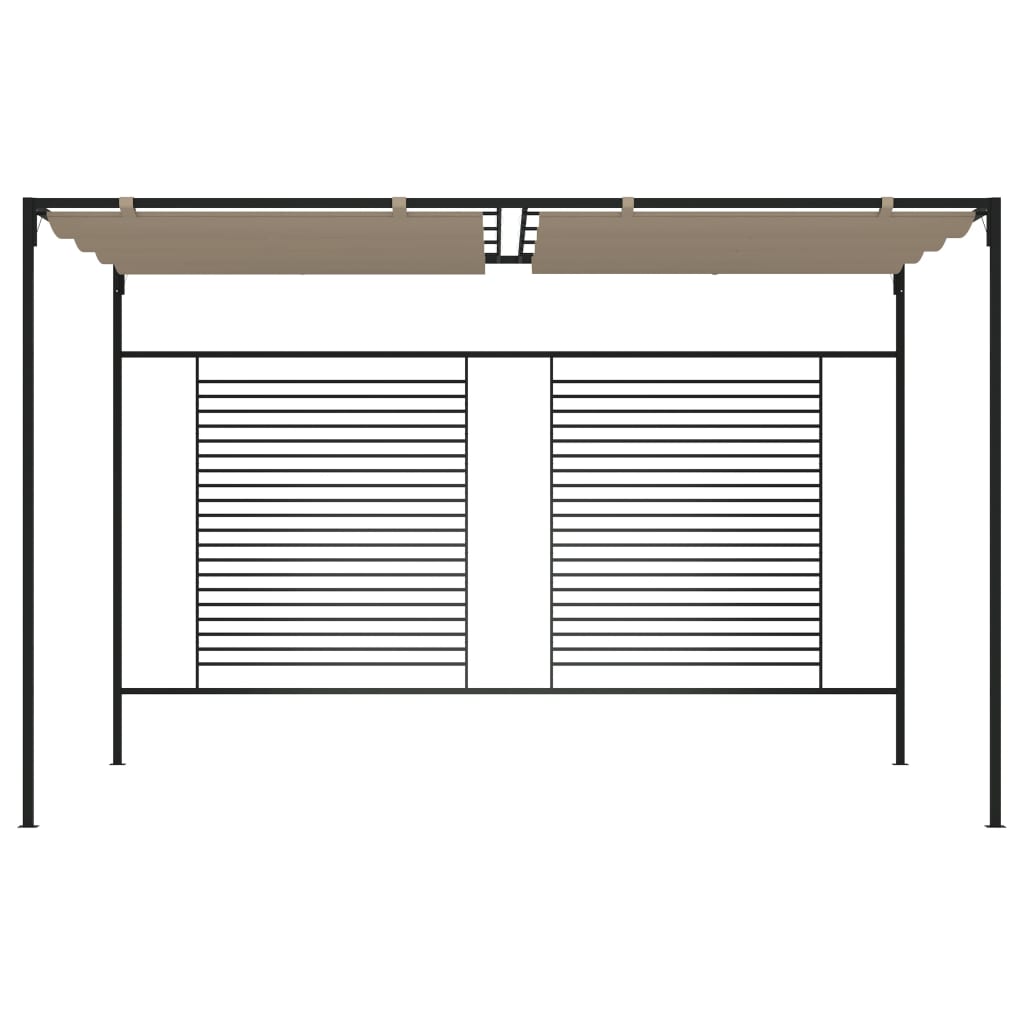 Gazebo con Tetto Retrattile 3x4x2,3 m Grigio Talpa 180 g/m² 313624