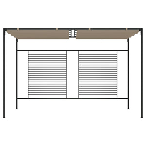 Gazebo con Tetto Retrattile 3x4x2,3 m Grigio Talpa 180 g/m² 313624