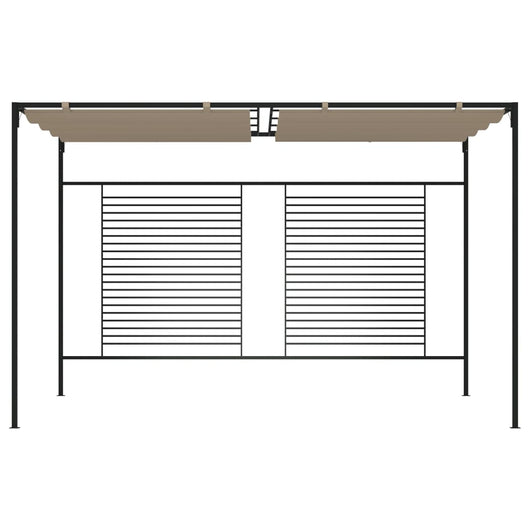 Gazebo con Tetto Retrattile 3x4x2,3 m Grigio Talpa 180 g/m² 313624