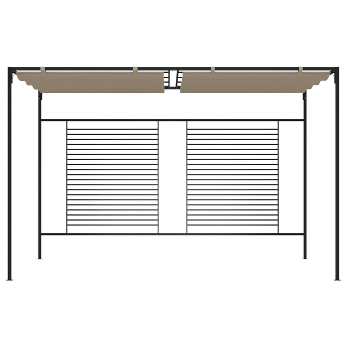 Gazebo con Tetto Retrattile 3x4x2,3 m Grigio Talpa 180 g/m² 313624