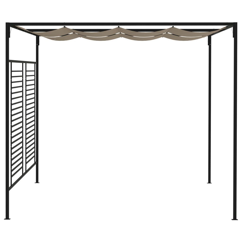 Gazebo con Tetto Retrattile 3x4x2,3 m Grigio Talpa 180 g/m² 313624