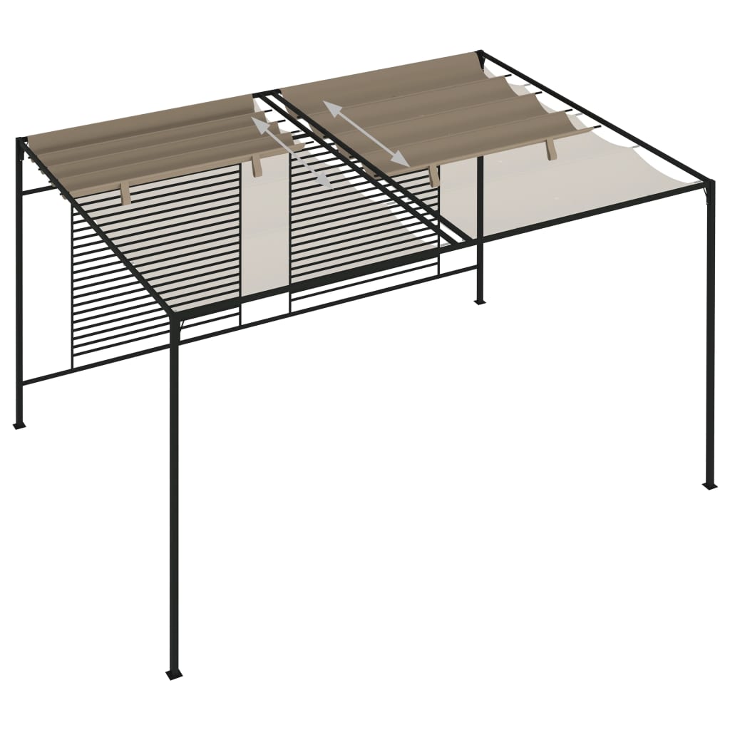 Gazebo con Tetto Retrattile 3x4x2,3 m Grigio Talpa 180 g/m² 313624