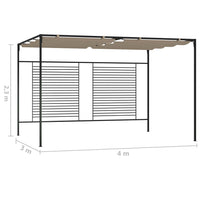 Gazebo con Tetto Retrattile 3x4x2,3 m Grigio Talpa 180 g/m² 313624