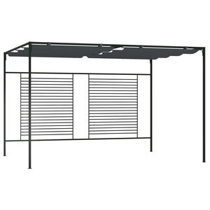 Gazebo con Tetto Retrattile 4x3x2,3 m Antracite 180 g/m² 313625