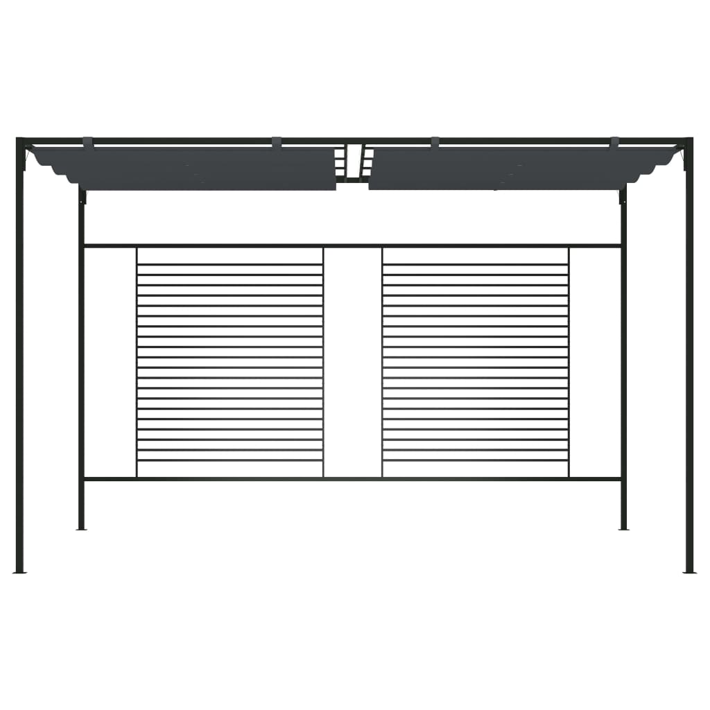 Gazebo con Tetto Retrattile 4x3x2,3 m Antracite 180 g/m² 313625