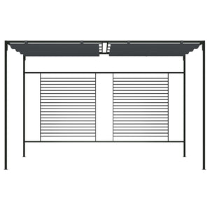 Gazebo con Tetto Retrattile 4x3x2,3 m Antracite 180 g/m² 313625