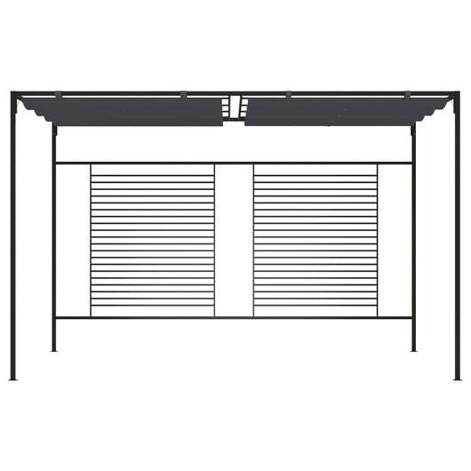 Gazebo con Tetto Retrattile 4x3x2,3 m Antracite 180 g/m² 313625