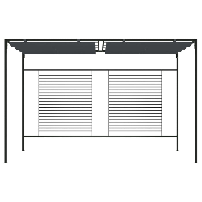 Gazebo con Tetto Retrattile 4x3x2,3 m Antracite 180 g/m² 313625