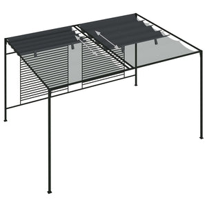 Gazebo con Tetto Retrattile 4x3x2,3 m Antracite 180 g/m² 313625