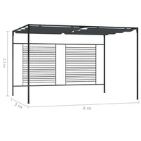 Gazebo con Tetto Retrattile 4x3x2,3 m Antracite 180 g/m² 313625