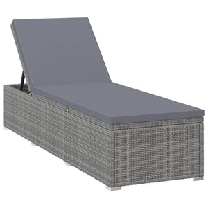 Lettini Prendisole con Tavolino 3 pz in Polyrattan Grigio cod mxl 9358