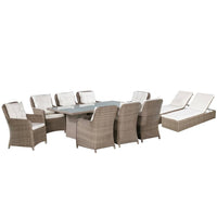 Set da Pranzo da Giardino 11 pz in Polyrattan Marrone cod mxl 41335