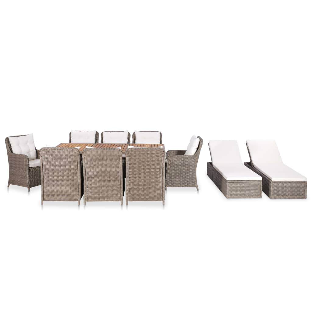 Set da Pranzo da Giardino 11 pz in Polyrattan 3057803