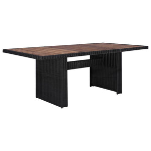 Set da Pranzo da Giardino 7 pz in Polyrattan Nero   cod mxl 37833