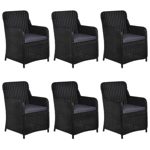 Set da Pranzo da Giardino 7 pz in Polyrattan Nero 3057804