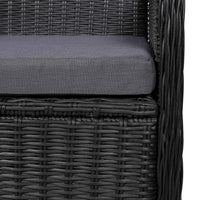 Set da Pranzo da Giardino 7 pz in Polyrattan Nero   cod mxl 37833