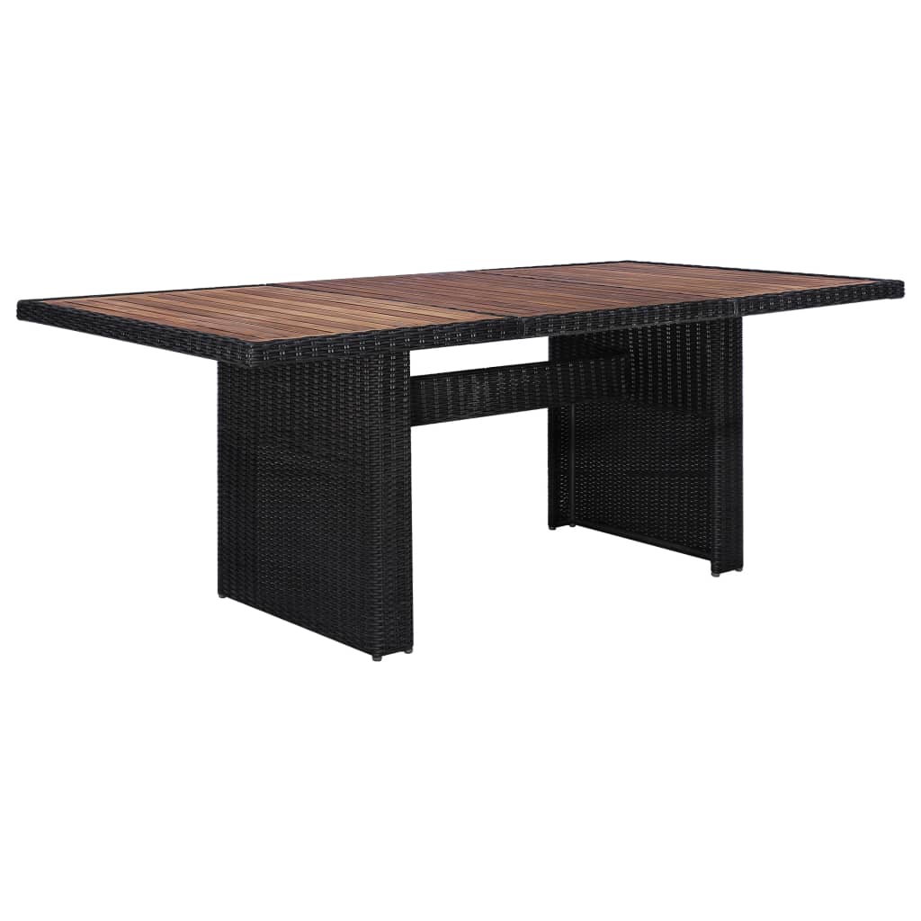 Set da Pranzo da Giardino 9 pz in Polyrattan Nero cod mxl 37834