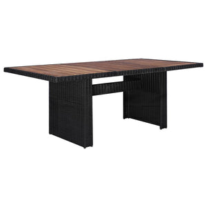 Set da Pranzo da Giardino 9 pz in Polyrattan Nero cod mxl 37834