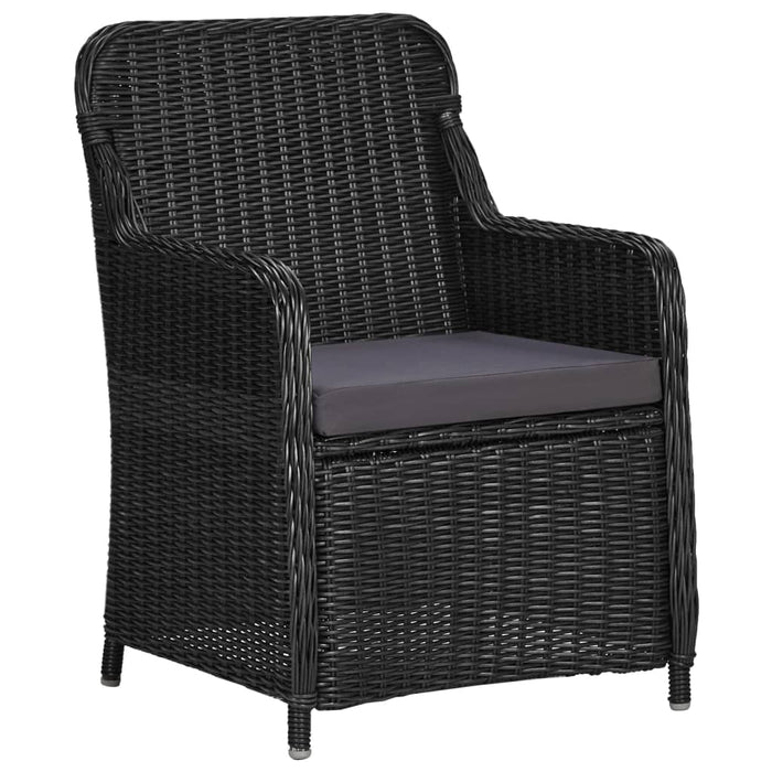 Set da Pranzo da Giardino 9 pz in Polyrattan Nero cod mxl 37830