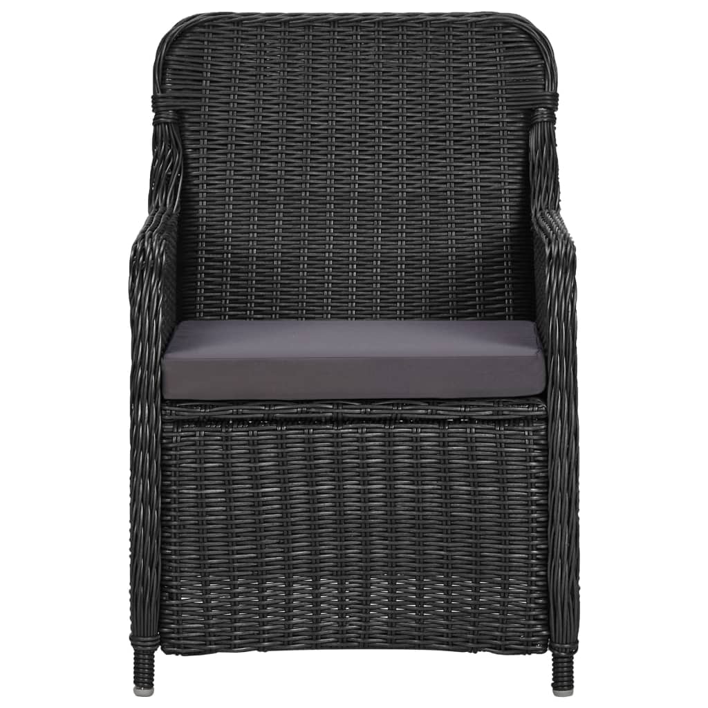 Set da Pranzo da Giardino 9 pz in Polyrattan Nero cod mxl 37830