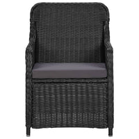 Set da Pranzo da Giardino 9 pz in Polyrattan Nero 3057806