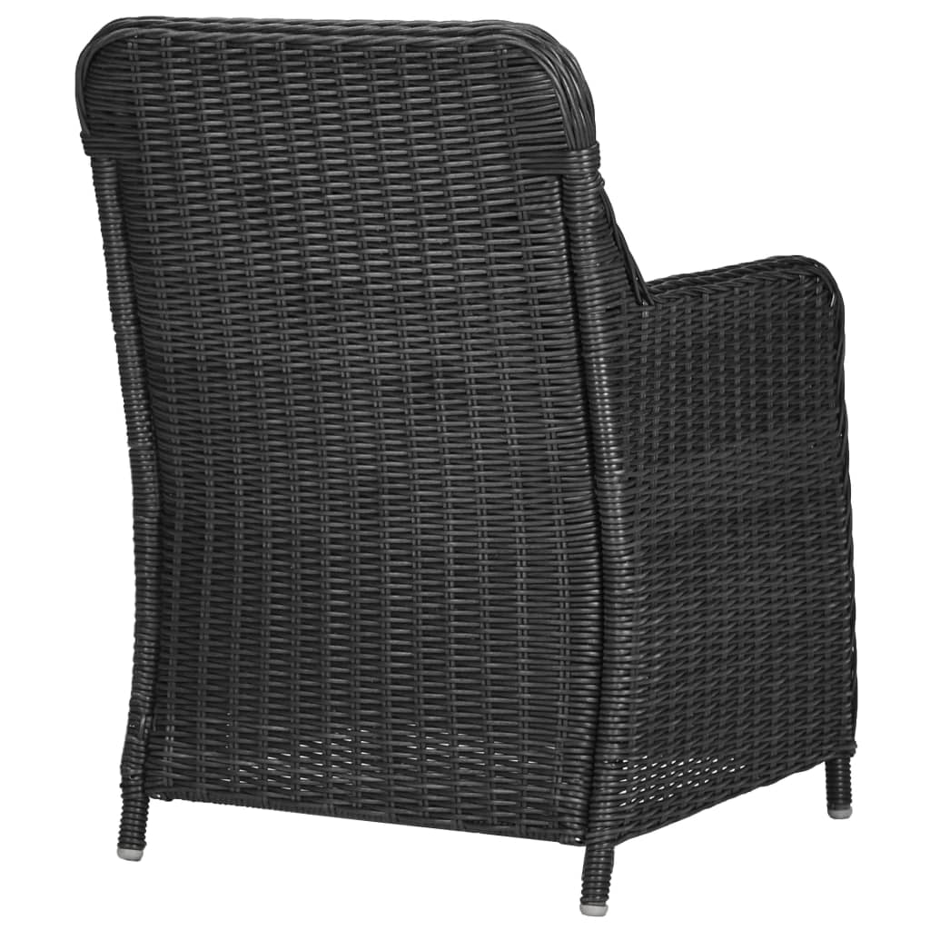 Set da Pranzo da Giardino 9 pz in Polyrattan Nero cod mxl 37830