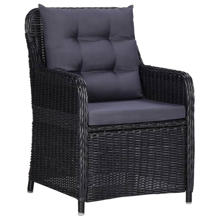 Set da Pranzo da Giardino 11 pz in Polyrattan Nero cod mxl 37835