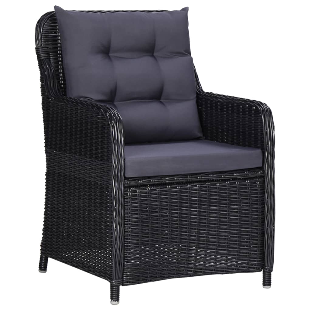 Set da Pranzo da Giardino 11 pz in Polyrattan Nero 3057807