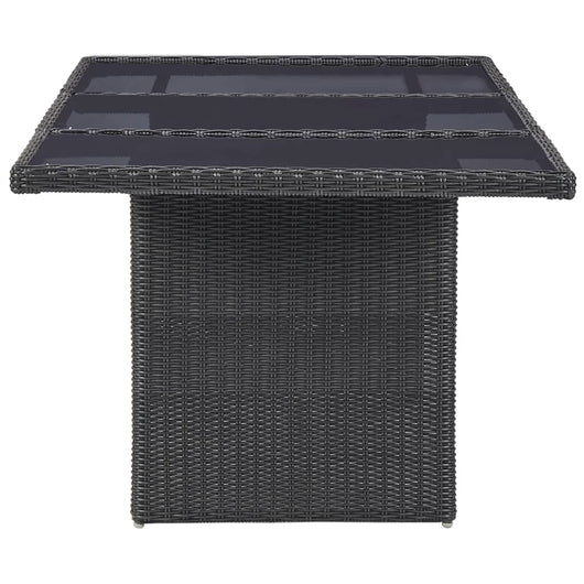 Set da Pranzo da Giardino 7 pz in Polyrattan Nero cod mxl 40207