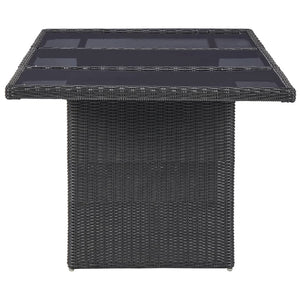 Set da Pranzo da Giardino 7 pz in Polyrattan Nero 3057808