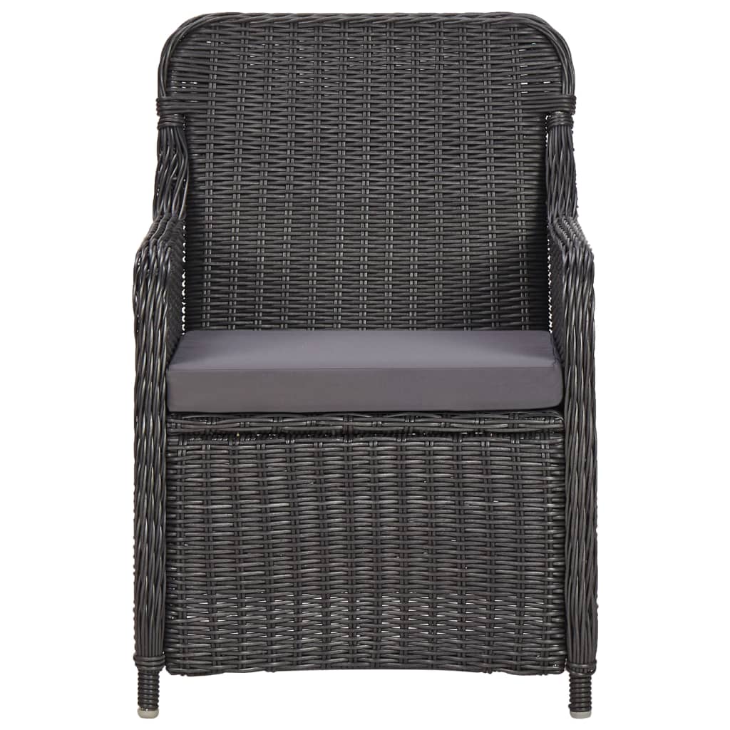 Set da Pranzo da Giardino 7 pz in Polyrattan Nero 3057808