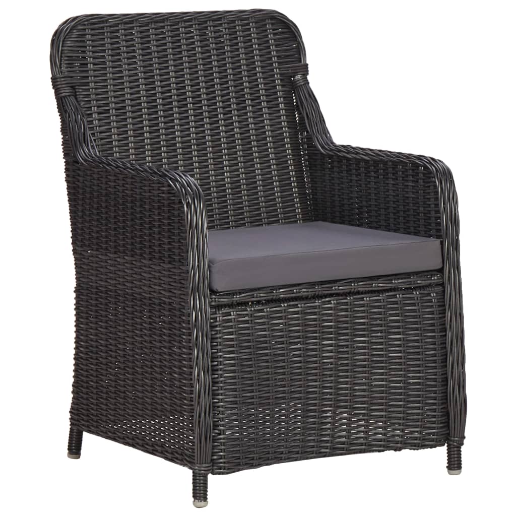 Set da Pranzo da Giardino 7 pz in Polyrattan Nero 3057808