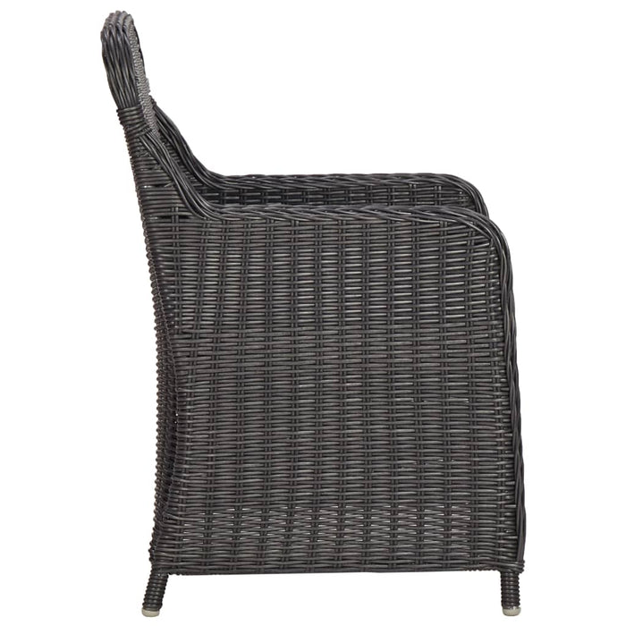 Set da Pranzo da Giardino 7 pz in Polyrattan Nero cod mxl 40207