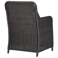 Set da Pranzo da Giardino 7 pz in Polyrattan Nero cod mxl 40207