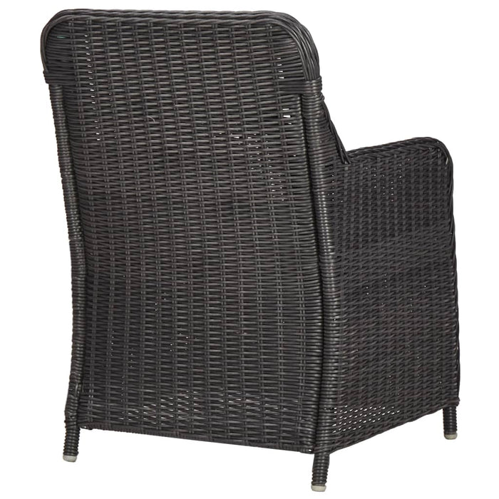 Set da Pranzo da Giardino 7 pz in Polyrattan Nero 3057808