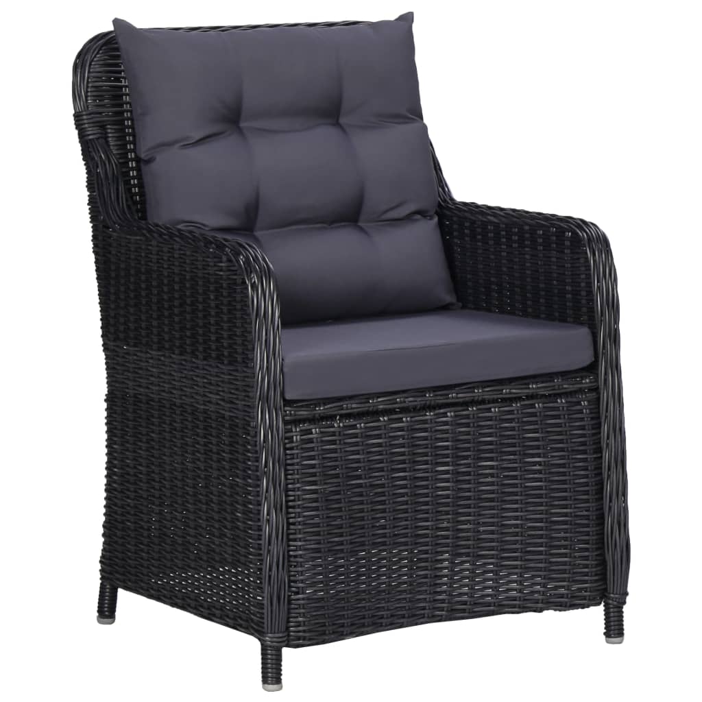 Set da Pranzo per Esterni 9 pz in Polyrattan Nero cod mxl 40208